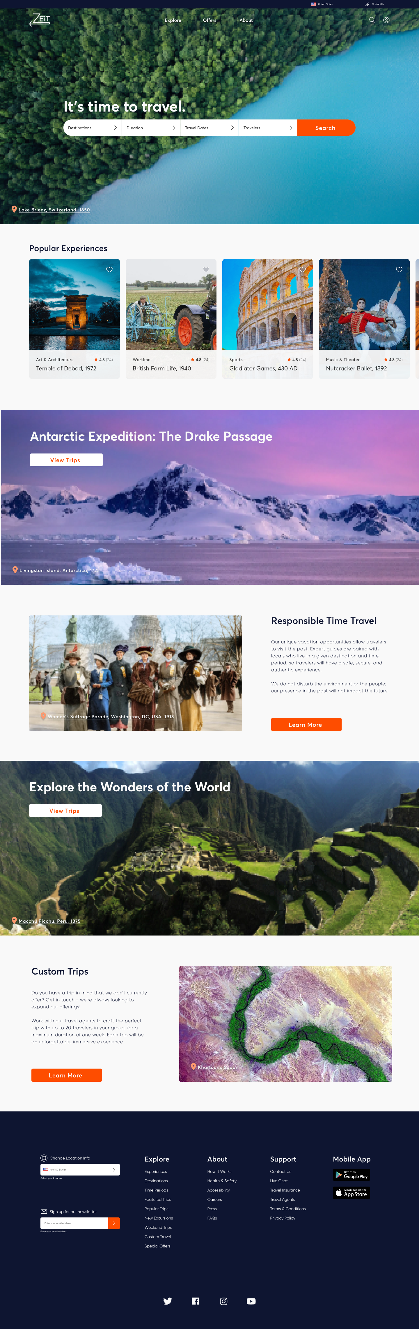 Zeit Desktop Homepage Design